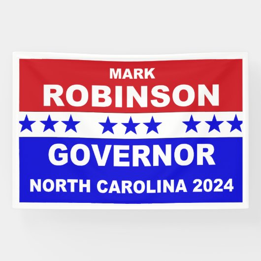 Mark Robinson Gouverneur North Carolina 2024 Spandoek (Horizontaal)