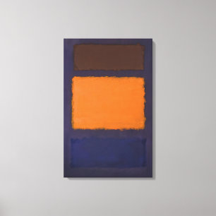 Mark Rothko - Bruin, Sinaasappel, Blauw op Maroon Canvas Afdruk