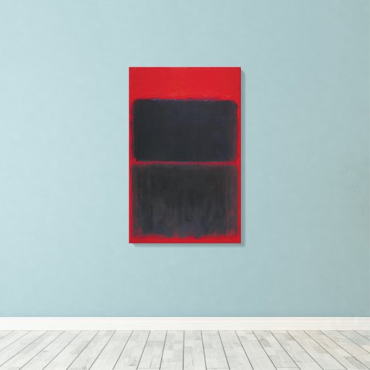 Mark Rothko - Licht rood over zwart - 1957 Canvas Afdruk (Insitu (Houten vloer))