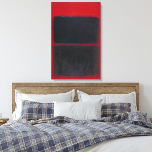 Mark Rothko - Licht rood over zwart - 1957 Canvas Afdruk (Insitu (Slaapkamer))