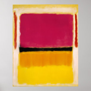 Mark Rothko - Violet, Zwart, Oranje, Geel op Wit Poster