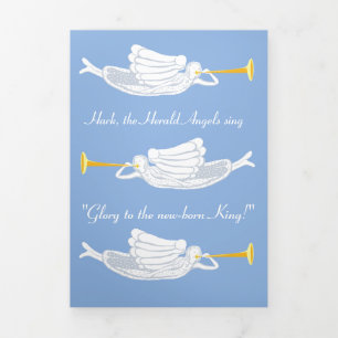 Mark the Herald Angels zingen kerstkaart Drieluik Uitnodiging