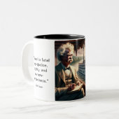 Mark Twain Bekende Quote Koffie Mok (Voorkant links)