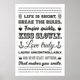 Mark Twain - Breek de regels Poster