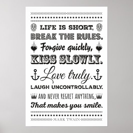 Mark Twain - Breek de regels Poster (Voorkant)