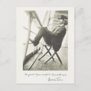 Mark Twain citeert handgeschreven Amerikaanse lite Briefkaart
