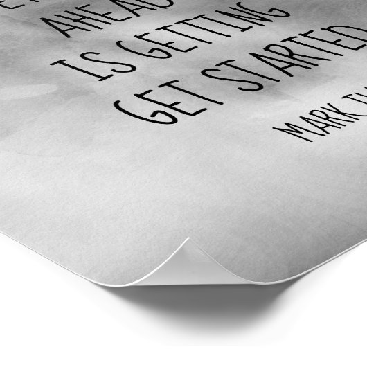 Mark Twain literary quote poster grijs waterverf (Hoek)