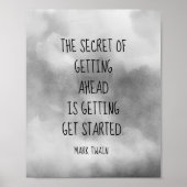 Mark Twain literary quote poster grijs waterverf (Voorkant)