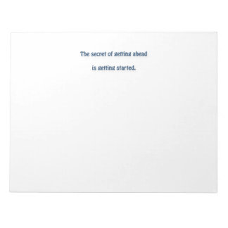 Mark Twain Quote - Het geheim van vooruitgaan is.. Notitieblok