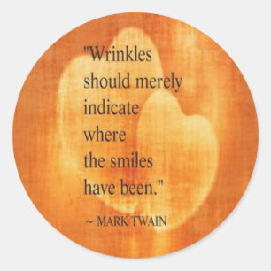 Mark Twain Verjaardagscitaat Met Hartjes Ronde Sticker