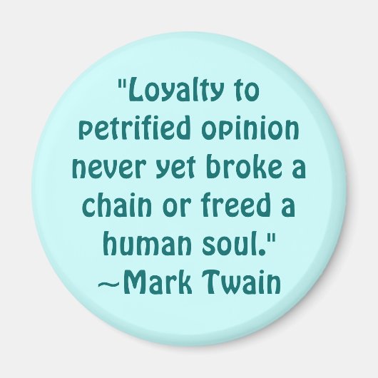 Mark Twain Versteende Opinie Quote Magneet (Voorkant)