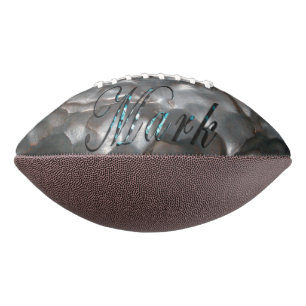 markeer de naam Logo op metallische meteorietafdru American Football