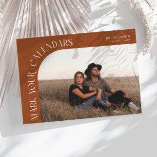 Markeer Je Agenda Terracotta Gebogen Frame Foto Save The Date