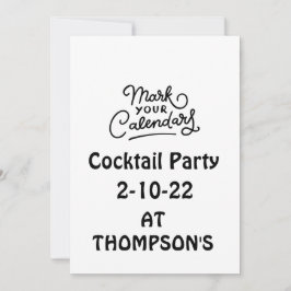 Markeer je Calendar Cocktail party Invitation Kaart