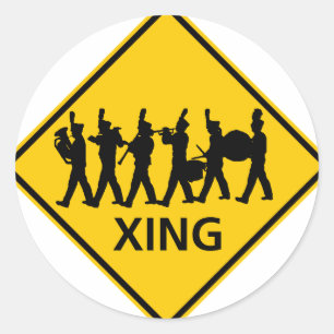 Markeerband voor wegkruising ronde sticker