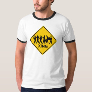 Markeerband voor wegkruising t-shirt