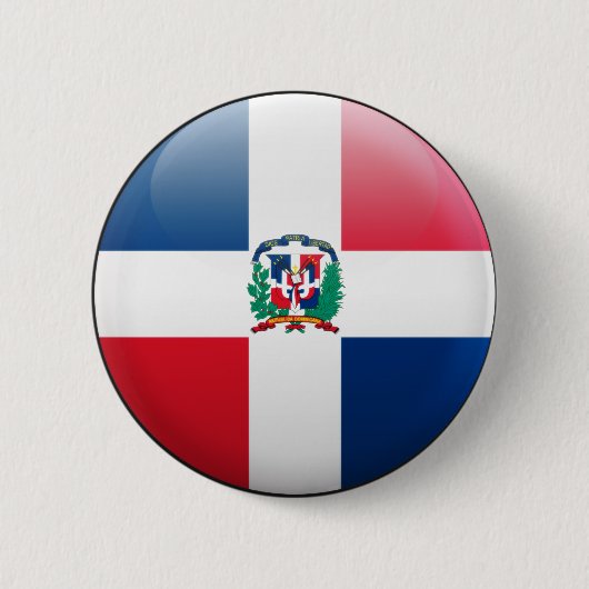 Markering Dominicaanse Republiek Ronde Button 5,7 Cm (Voorkant)