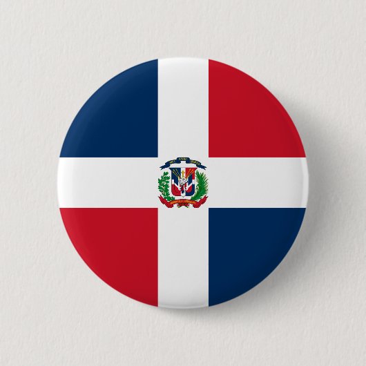 Markering Dominicaanse Republiek Ronde Button 5,7 Cm (Voorkant)