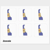 Markering en kaart van Delaware Vierkante Sticker (Vel)