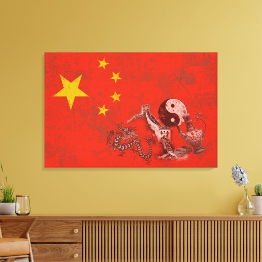 Markering en symbolen van China ID158 Canvas Afdruk (Insitu (Woonkamer))