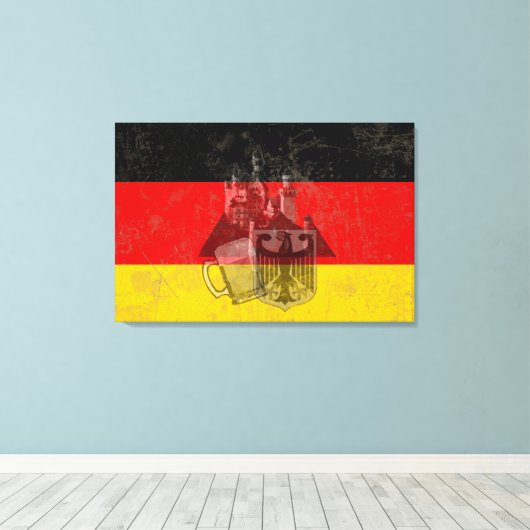 Markering en symbolen van Duitsland ID152 Canvas Afdruk (Insitu (Houten vloer))