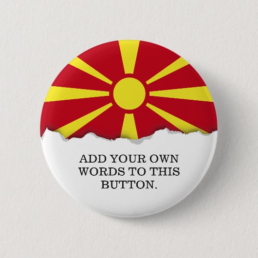 Markering Macedonië Ronde Button 5,7 Cm (Voorkant)