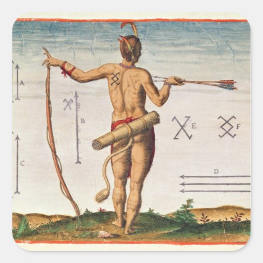 Markering van een Warrior of Virginia Vierkante Sticker (Voorkant)