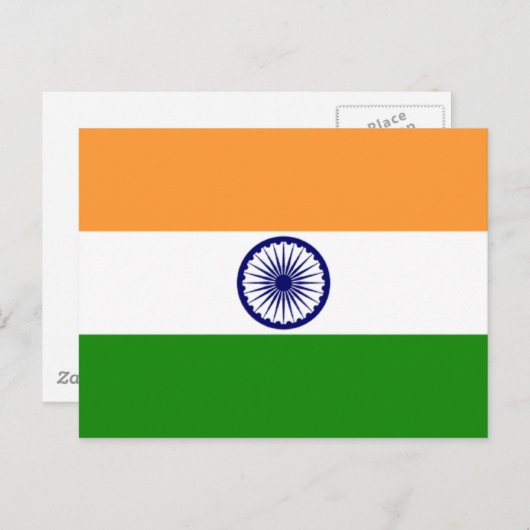 Markering van het Indiase Briefkaart (Voorkant / Achterkant)