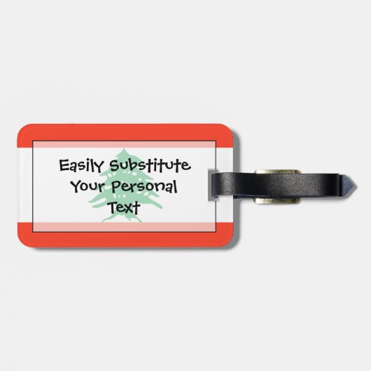 Markering van Libanon - Gebruiksvriendelijke ident Bagagelabel (Achterkant horizontaal)