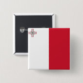Markering van Malta Vierkante Button 5,1 Cm (Voorkant /achterkant)