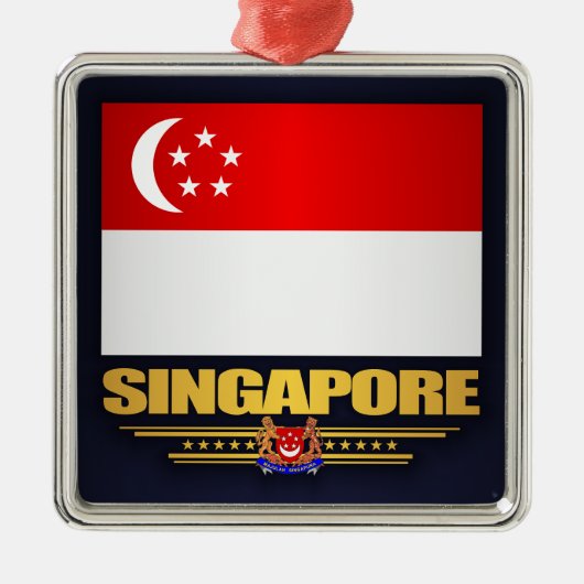 Markering van Singapore Metalen Ornament (Voorkant)