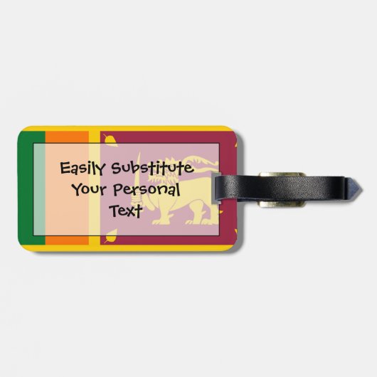 Markering van Sri Lanka - Persoonlijke gemakkelijk Bagagelabel (Achterkant horizontaal)