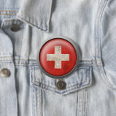 Markering van Zwitserland Schijf Ronde Button 7,6 Cm (In situ)