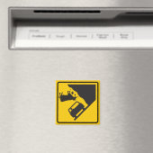 Markering voor afvallende Koe Zone Highway Sign Magneet (Insitu (Vaatwasser))