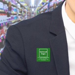 Markering voor groene vierkant bedrijfsmerk naamplaatje
