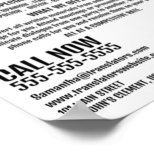 Markering voor vlaggenontwerp, vertaler en tolk poster (Hoek)