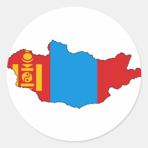 Markeringskaart van Mongolië Ronde Sticker