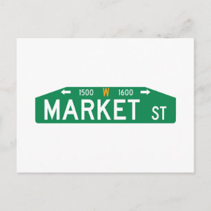 Market Street, Philadelphia, PA Street Sign Briefkaart
