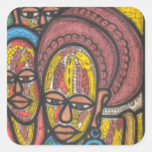 Market Woman Vierkante Sticker