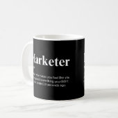 Marketeer Grappige Marketing Werkdefinitie Koffiemok (Voorkant links)