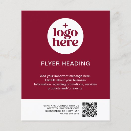 Marketing Aangepaste Logo Tekst QR Code Zakelijk Flyer (Voorkant)