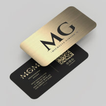 Marketing Black Faux Gold Monogram Elegant Modern