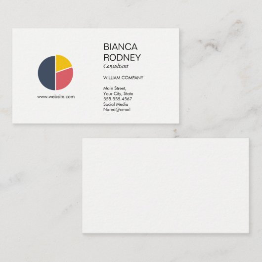 Marketing Consulting | Pie Chart Analytics Stippen Visitekaartje (Voorkant / Achterkant)