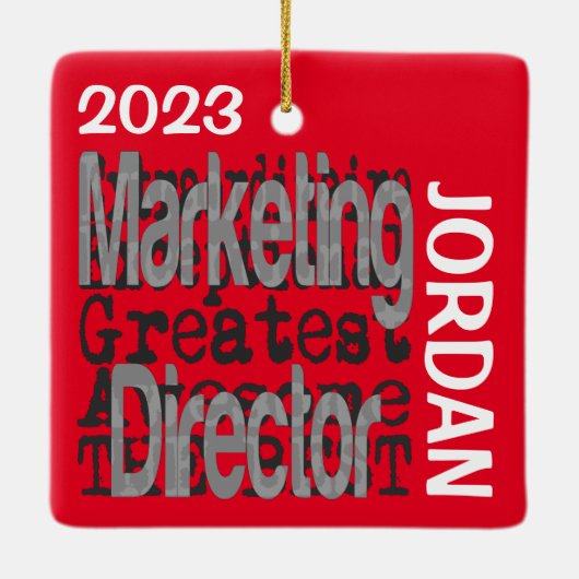 Marketing Director Extraordinaire CUSTOM Keramisch Ornament (Achterkant)