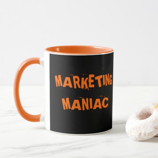Marketing Maniac Funny Manager Exec Functietitel Mok (Met donut)