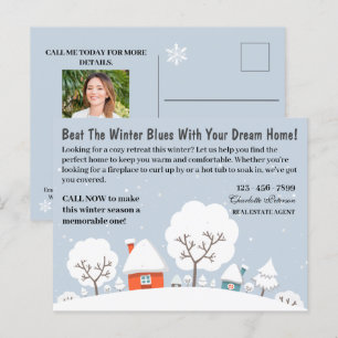 Marketing of winter vastgoed of agrarisch vastgoed feestdagenkaart