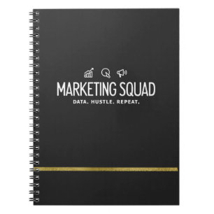 Marketing Squad – Data. Gestreept. Herhalen. Notitieboek