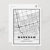 Markham Ontario Canada Carte de la ville de voyage (Devant / Derrière)
