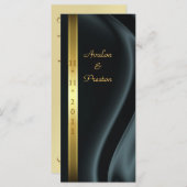 Markies Black Silk Gold Wedding Programma (Voorkant / Achterkant)