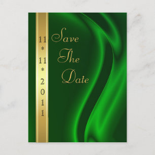 Markies Green Silk Gold Save The Date Briefkaart